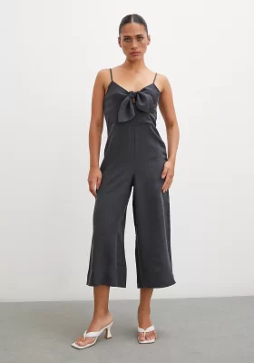 Bow Strap Jumpsuit Black