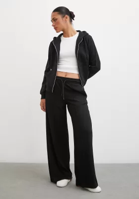 Black Elastic Waist Pants