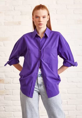 Classic Poplin Shirt Purple