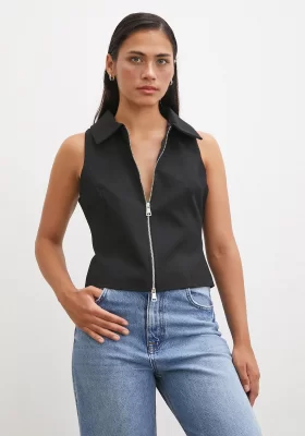 Zippered Vest Black