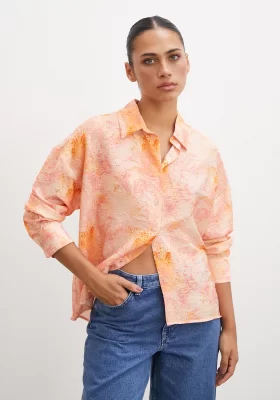 Droplet Patterned Modal Shirt Orange