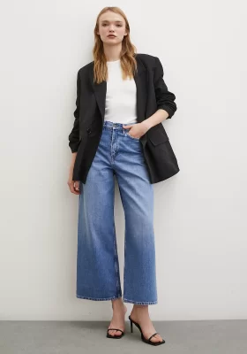 High Rise Wide Leg Slouchy Jeans Blue