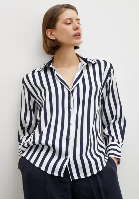 Striped Shirt with Worms Navy