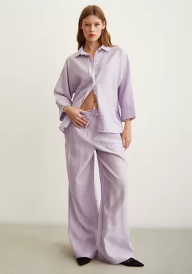 Elastic Waist Pants Lilac