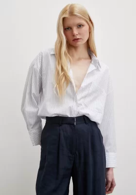 Striped Cotton Shirt Blue