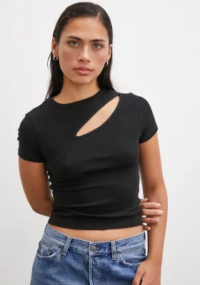 Open Front Black Blouse