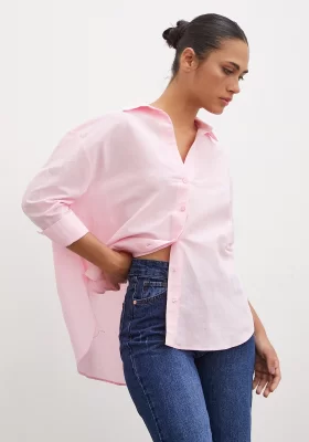 Pink Poor Arm Shirt with Slit