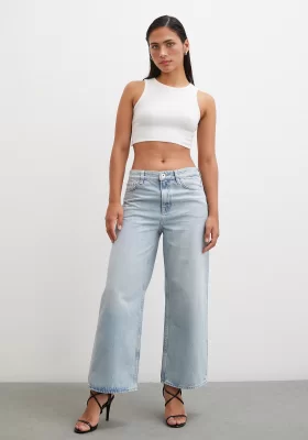 Aufstieg Mid Wide Leg Lockere Jeans Eismaul