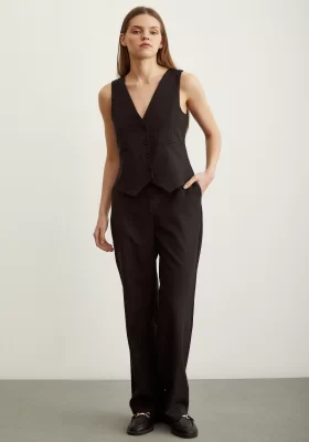 Classic Flared Leg Pants Black