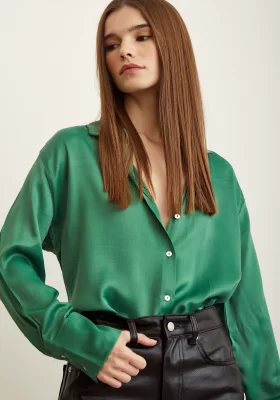 Satin Blouse Benetton Green