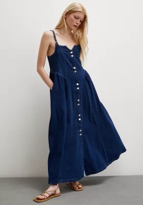 Braided Hair Blue Jean Dress