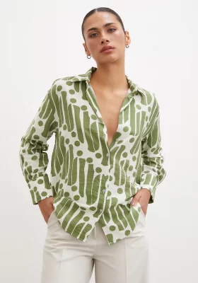 Modern Pattern Modal Shirt Green