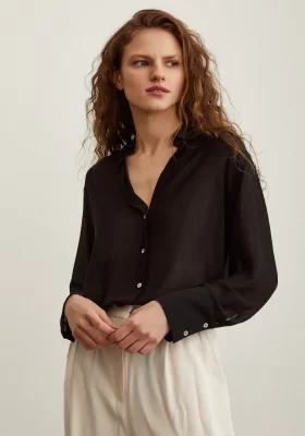 Chiffon Shirt Black