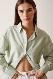 Pamuk Klasik Gömlek Mint