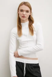 Önü Dikişli Bluz Beyaz