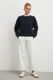 Paçası Katlamalı Gabardin Pantolon Taş