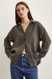 Basic Modal Hemd Khaki