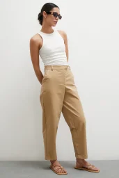 Double-Cuffed Pants Beige