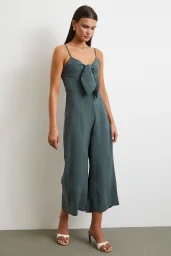 Fiyonklu Askılı Tulum Yeşil