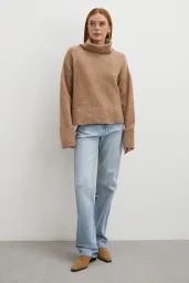 Yüksek Bel Straight Fit Jean Buz Mavisi