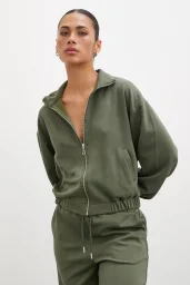 Zip-up Sweatshirt Khaki