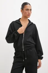 Zippered Sweatshirt Black