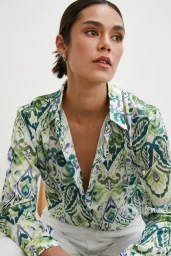 Saten Gömlek Yeşil