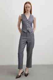 بنطلون نحيف قماش مع فرشاة أمامية