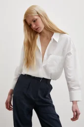 قميص قطني كلاسيكي أبيض