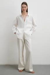 Fish Pocket Linen Shirt Ecru