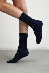 6 Lı Çember Detaylıı Tenis Çorap Çok Renkli