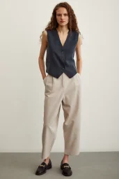 سروال مزدوج السحاب من الأمام