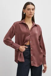 Chanel Saten Gömlek Mürdüm