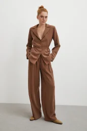 Gömlek Pantolon Modal Takım Kahve