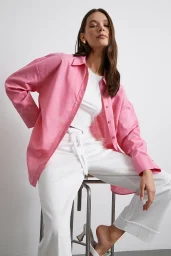 Lendy Leinenhemd Rosa