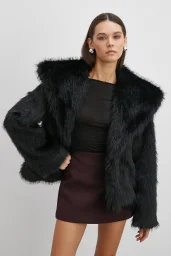 Midi Boy Lolita Kürk Siyah