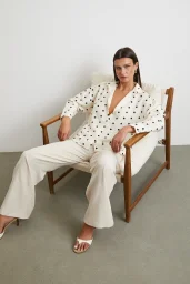 Polka Dot Oversized Shirt Black