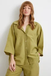 Fakir Kol Oversize Gömlek Yeşil