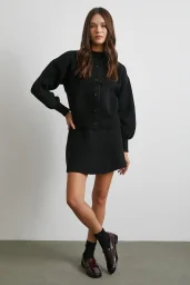 Hırka Etek Triko Takım Siyah