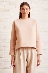 Fahrradkragen Oversize Sweatshirt Lachs