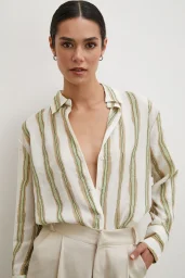 سوستر أخضر مخطط بالخيزران