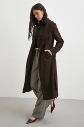 Kuşaklı Kaşe Kaban Kahve