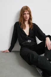 Classic Satin Shirt Black