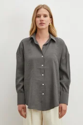 Basic Modal Gömlek Gri