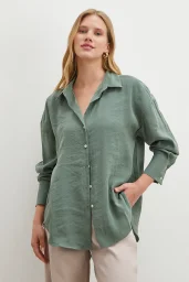 Basic Modal Gömlek Yeşil