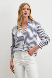 Mehrfarbiges Hemd Blau