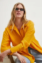 Basic Modal Gömlek Hardal