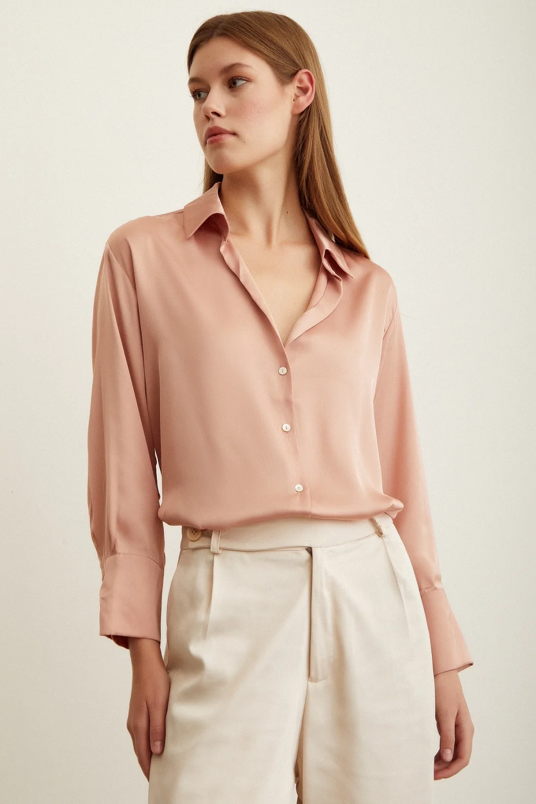 Basic Saten قميص بودرة