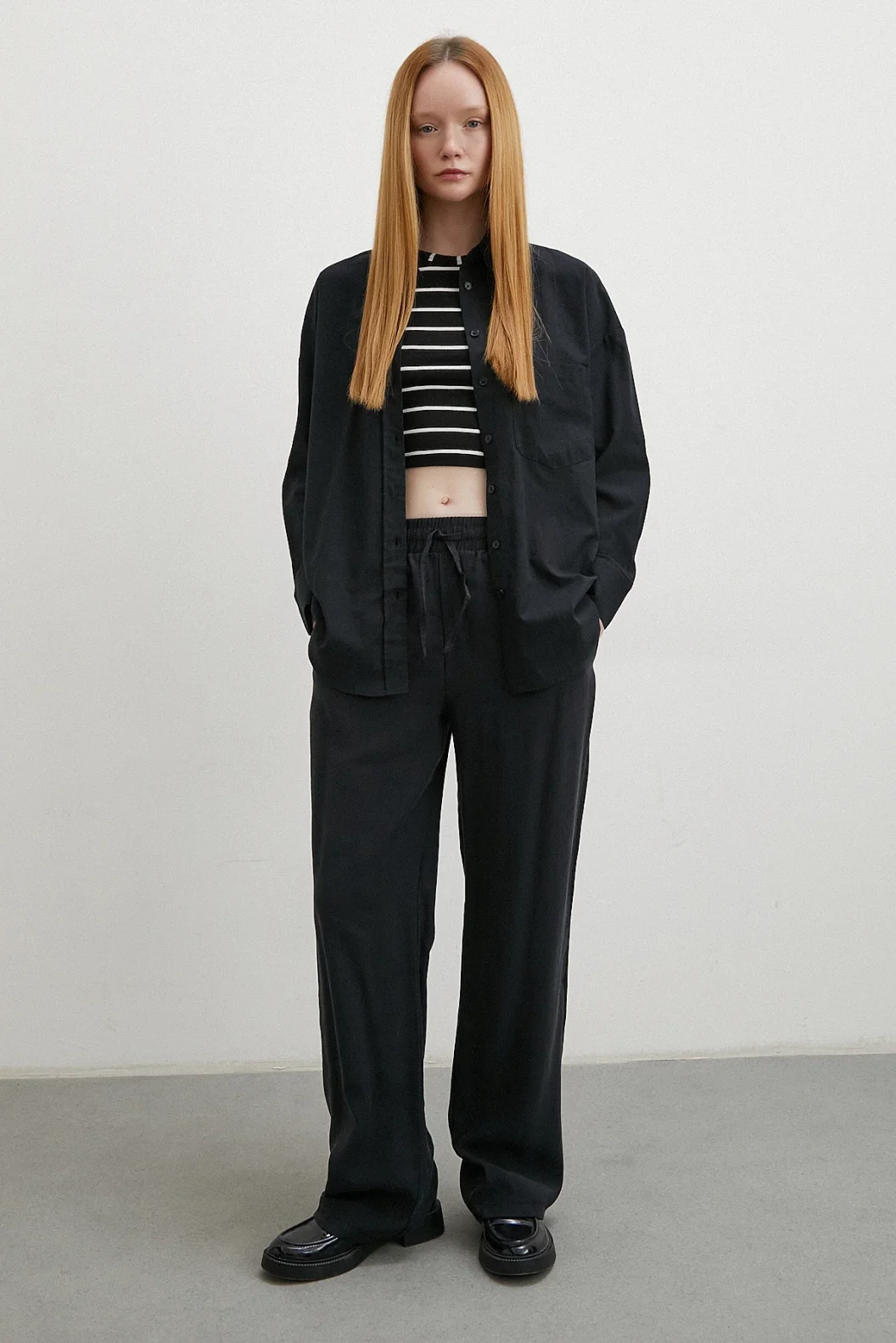 Cotton Oversized Shirt Black