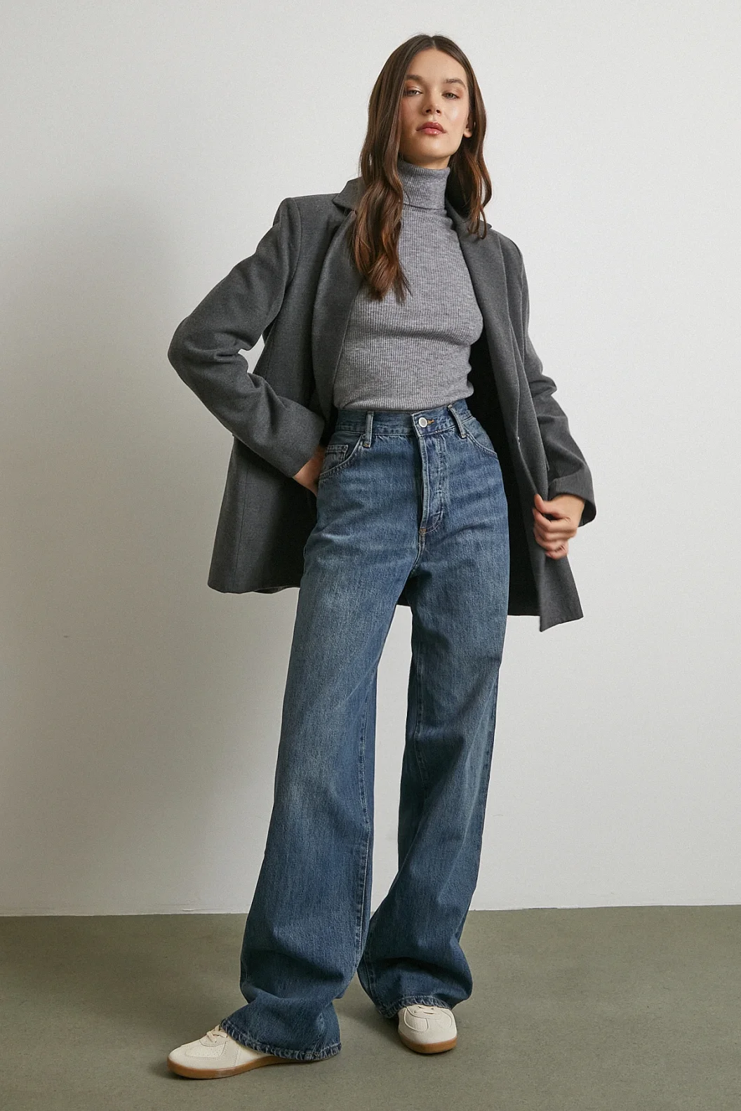 Yüksek Bel Beş Cepli Regular Fit Jean Lacivert